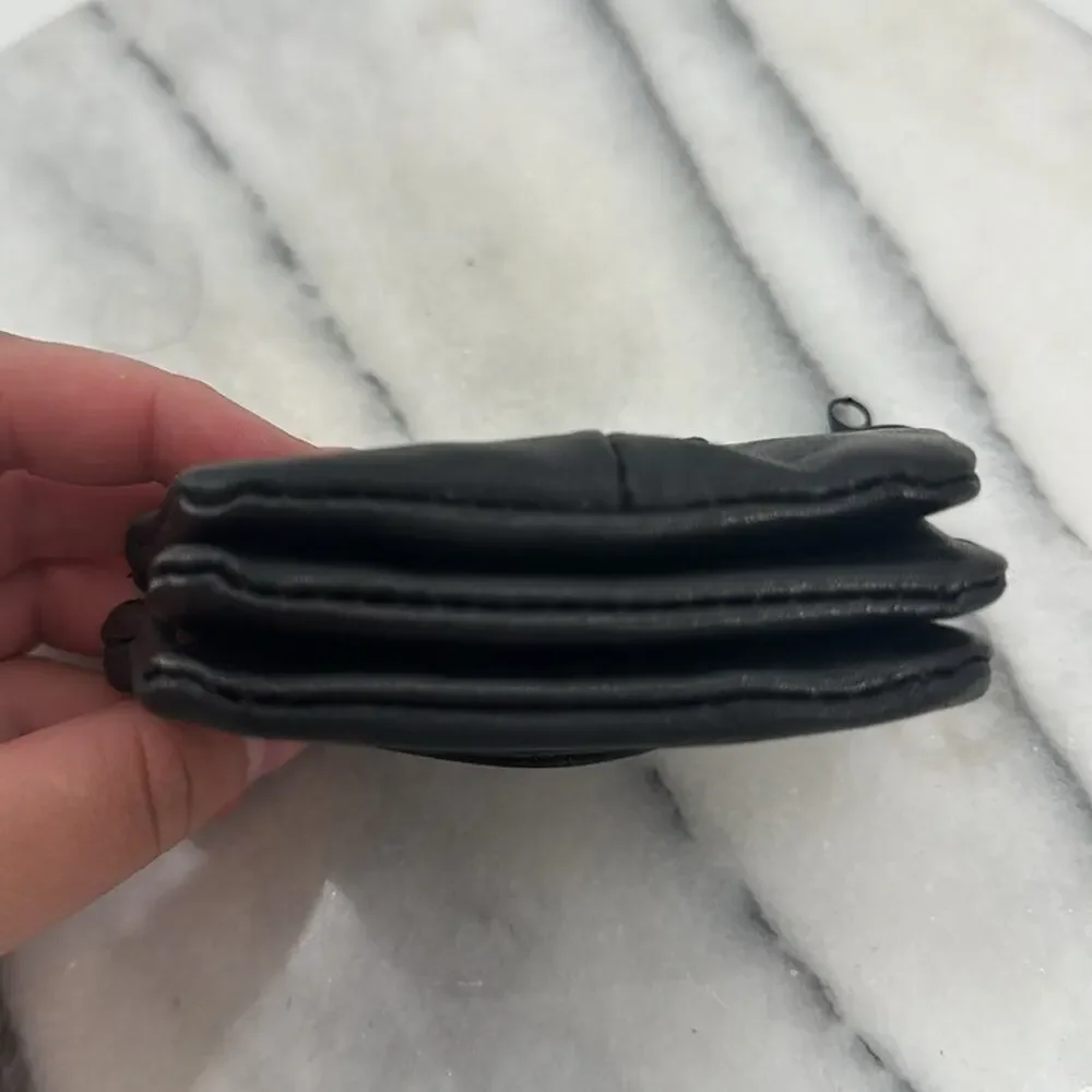NWT black leather coin purse